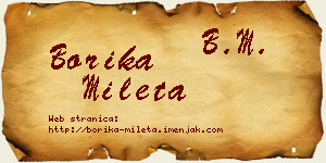 Borika Mileta vizit kartica